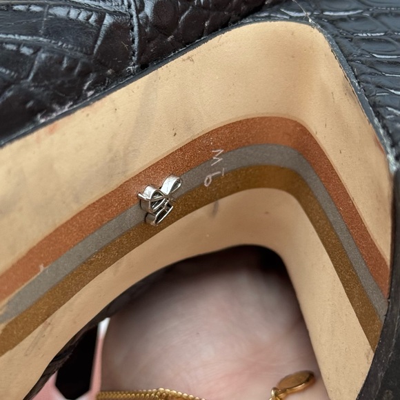 Sam Edelman Black Croc-Embossed Ankle Boots - Picture 7 of 11